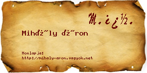 Mihály Áron névjegykártya