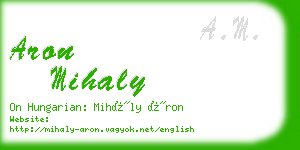 aron mihaly business card